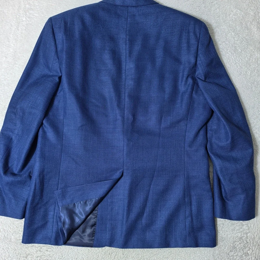 Lauren‎ Ralph Lauren Sport Coat Mens 43R Blue Linen Blend 2 Button Blazer
